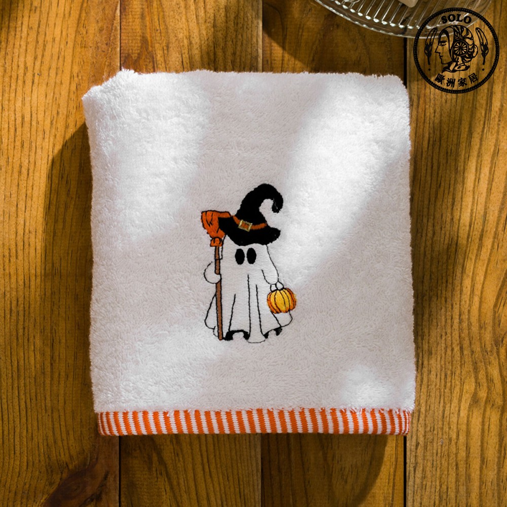 【SOLO歐洲家居】LCW Home 土耳其製 50x80cm 萬聖小幽靈刺繡純棉毛巾 100%純棉 超吸水, , large