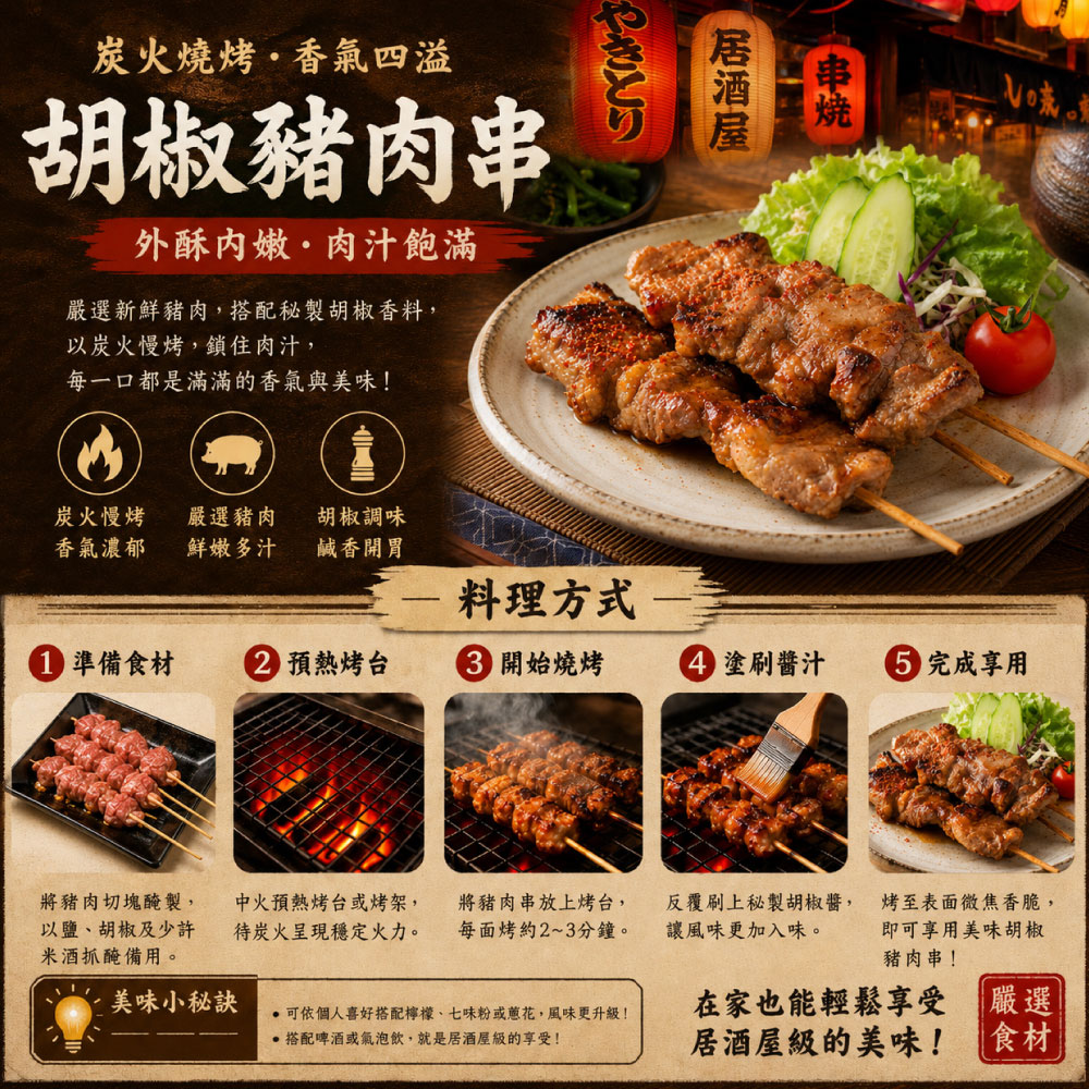 約克街肉舖 胡椒豬肉串3串(50g+-10%/串/3串1包)_任選, , large