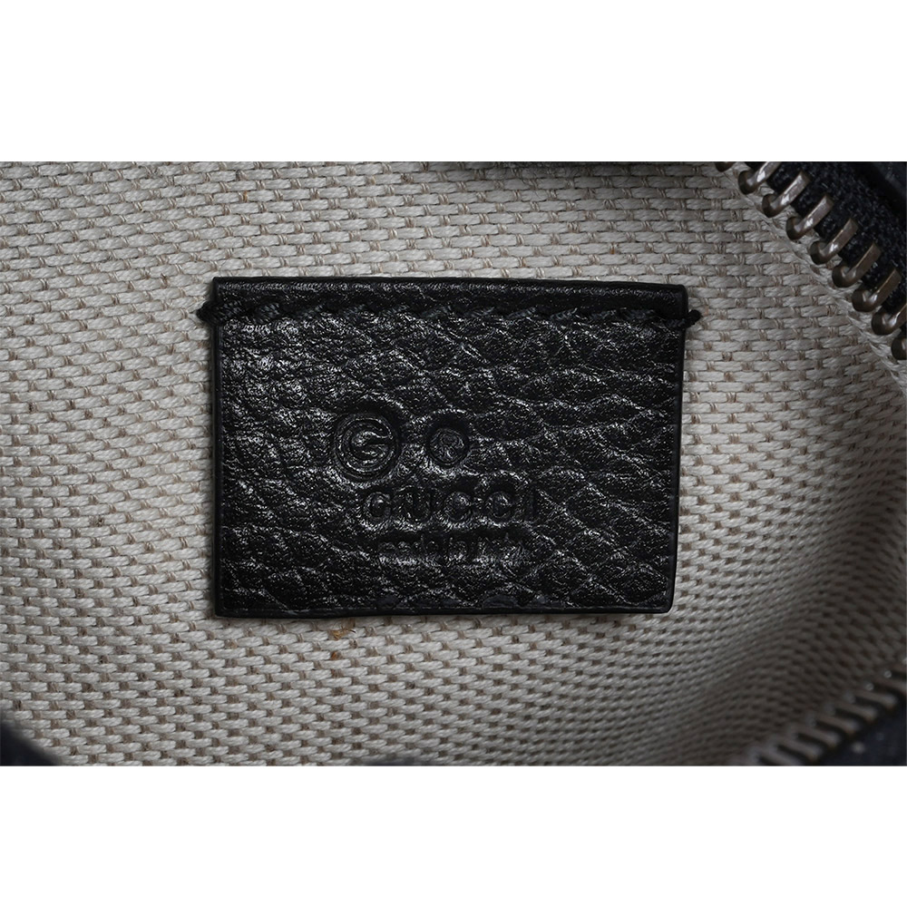 GUCCI Marmont 金色粒紋牛皮拉鍊手機包/鍊包/黑色, , large