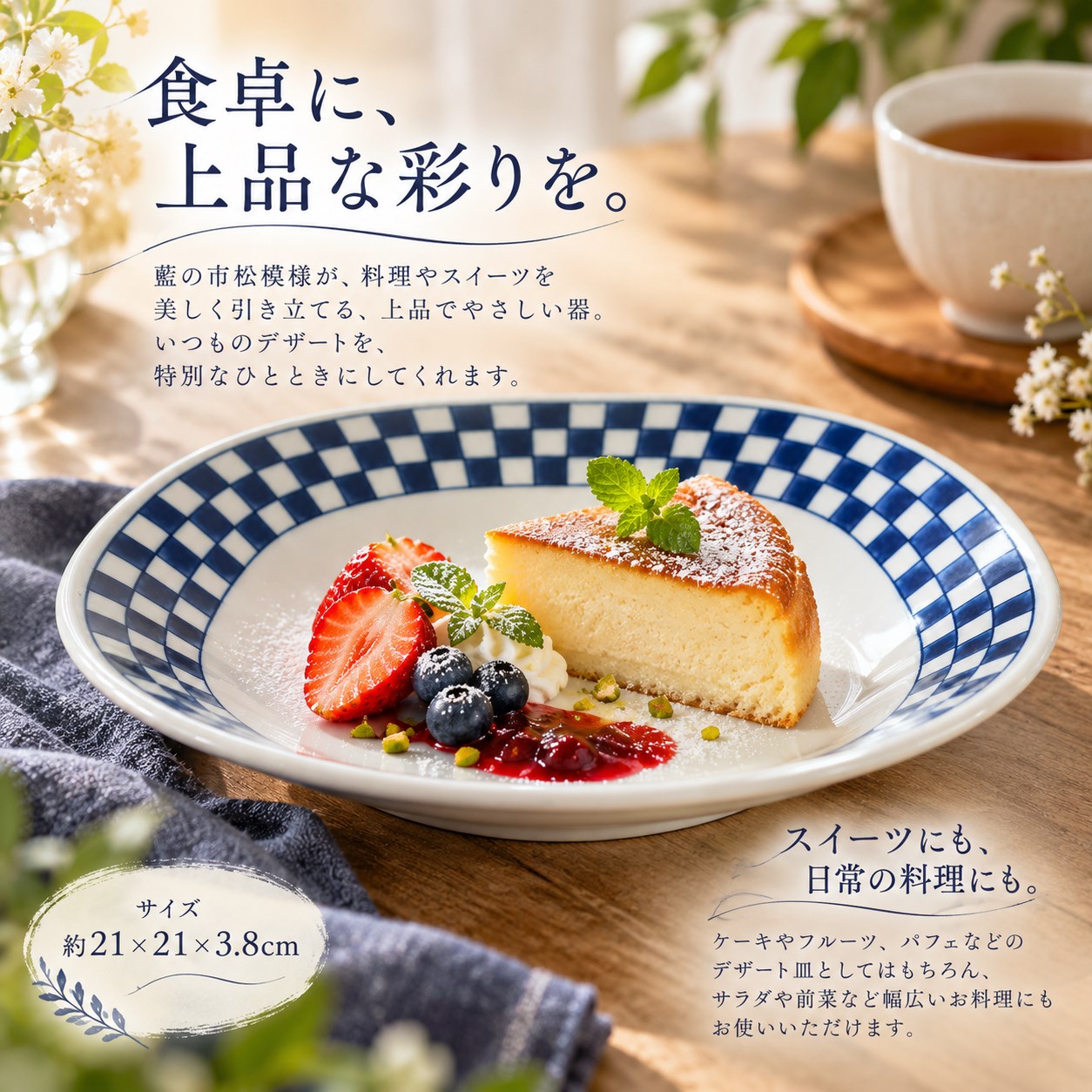【HIYASU日安工坊】靛藍7吋四角圓皿*^(4), , large