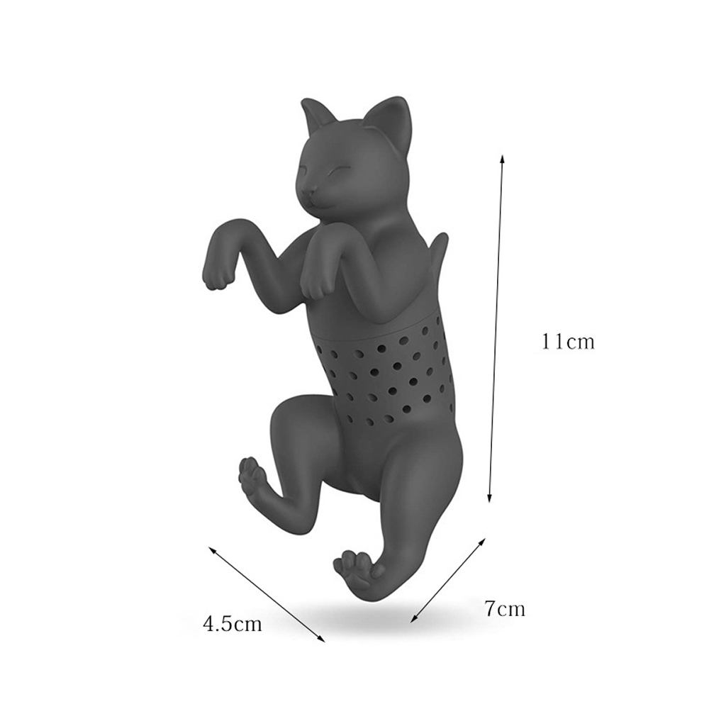 貓奴注意！Purrtea Cat 小黑貓泡茶器 茶包 濾茶 茶漏 食品級矽膠 放茶葉超簡單 送禮賣相好 交換禮物, , large