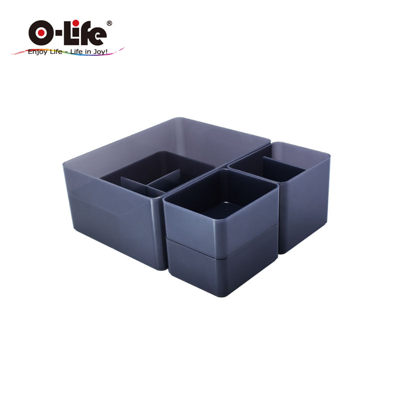 【O-Life】B-014 stacking storage box-red 5-piece set, , large