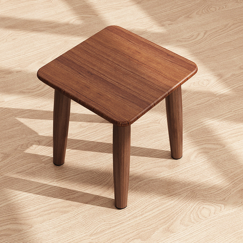 HABABY Huan'an Home Furnishings Solid Beech Wood Small Stool (Square), , large