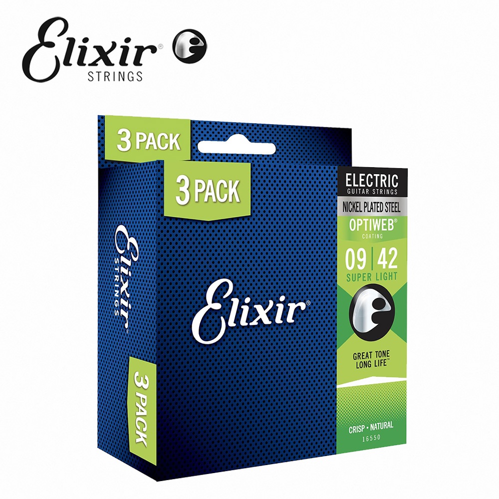Elixir 16550 Optiweb 超薄包覆 電吉他套弦三包裝 09-42【敦煌樂器】, , large