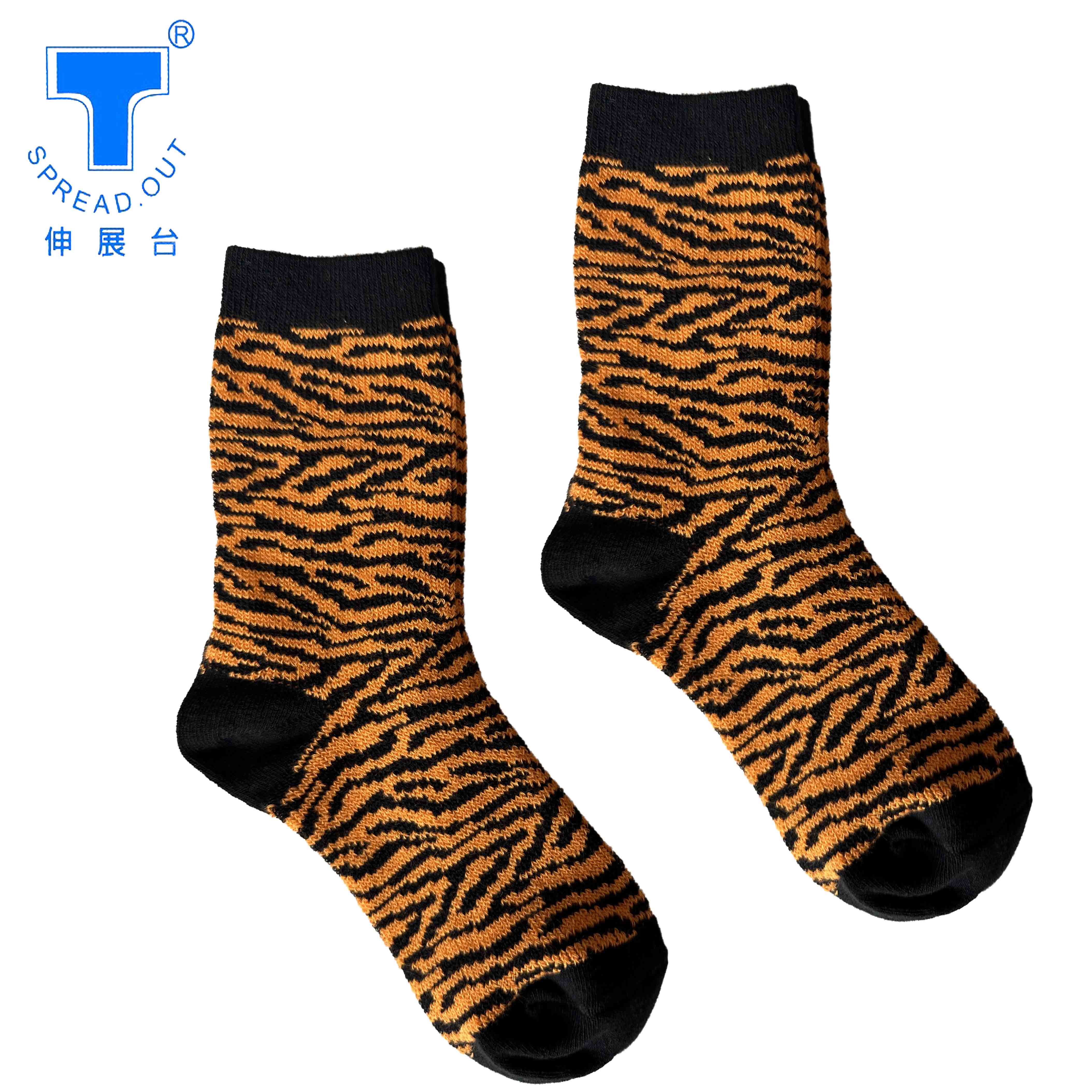 [Runway Socks]Women's Fashion Animal Print Socks &ndash; Double Cylinder Knit, White (1 Pair), , large