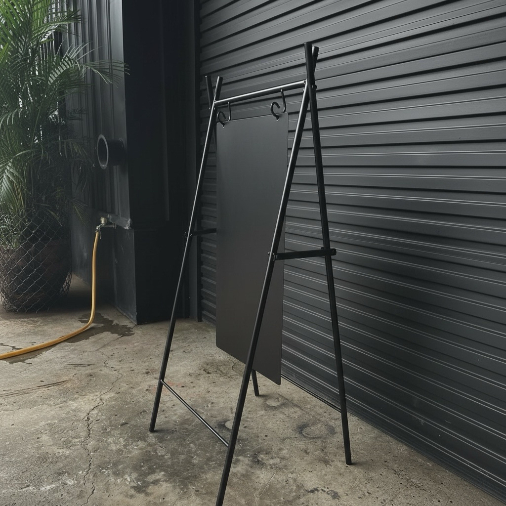 【 SHAONIANNA.TW 】極簡風金屬落地式展示牌架 吊掛告示牌架 商用標示牌立架, , large
