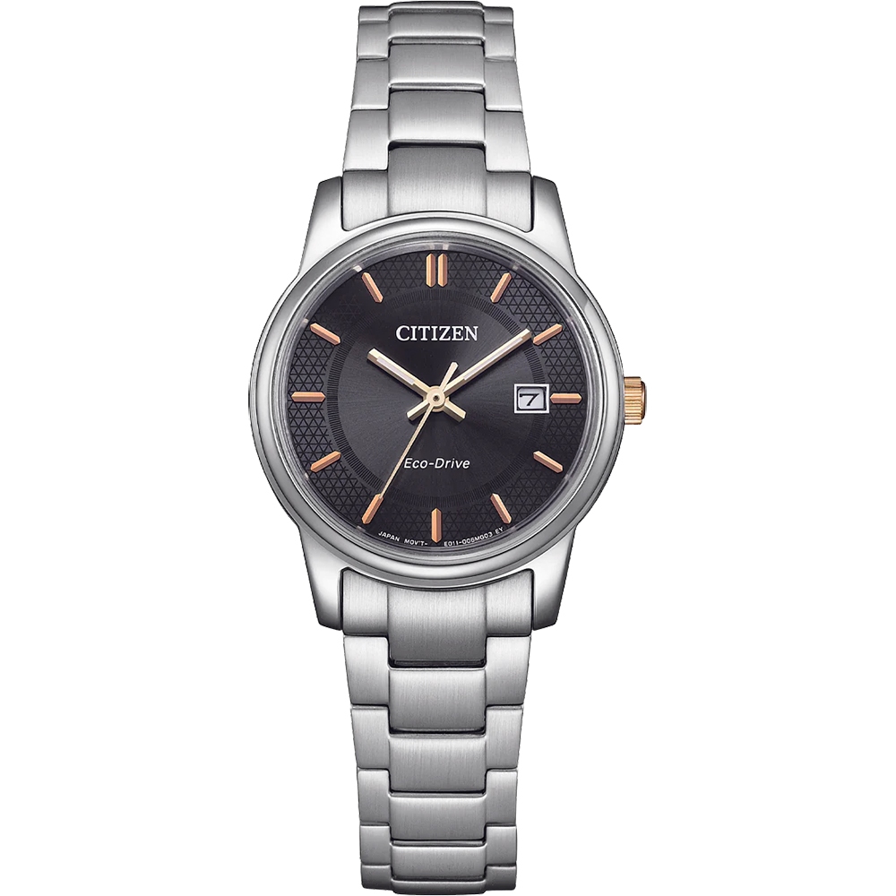 CITIZEN 星辰 光動能經典女錶-黑/27.5mm EW2317-76E, , large