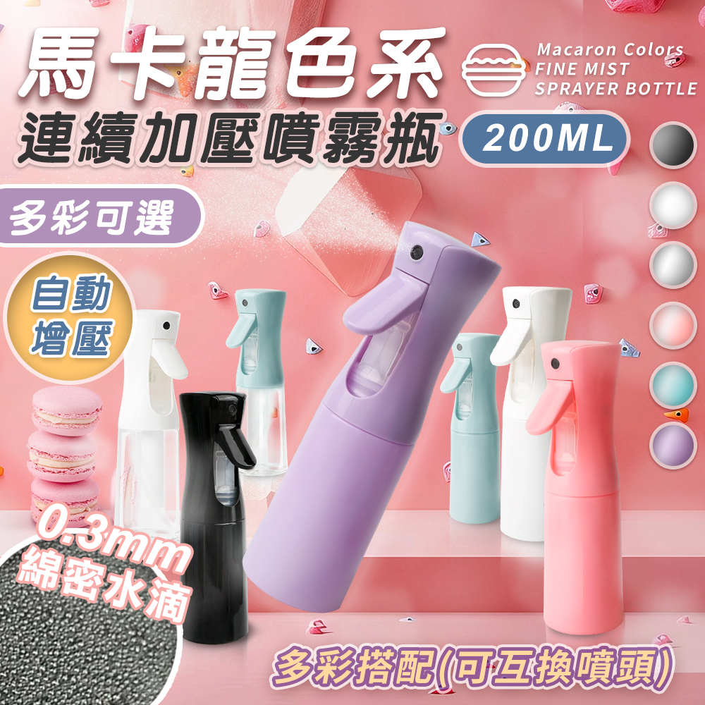 【高品生活】馬卡龍色系高壓連續噴霧瓶｜酒精噴霧｜美髮｜園藝｜汽車美容｜清潔噴霧｜防疫噴霧｜分裝瓶｜酒精瓶, , large
