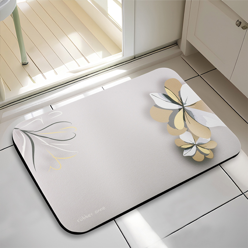 【Monster】 Soft Diatomaceous Earth Absorbent Mat &ndash; Essence of Wind Series (60x40cm) &ndash; Light Gray, , large