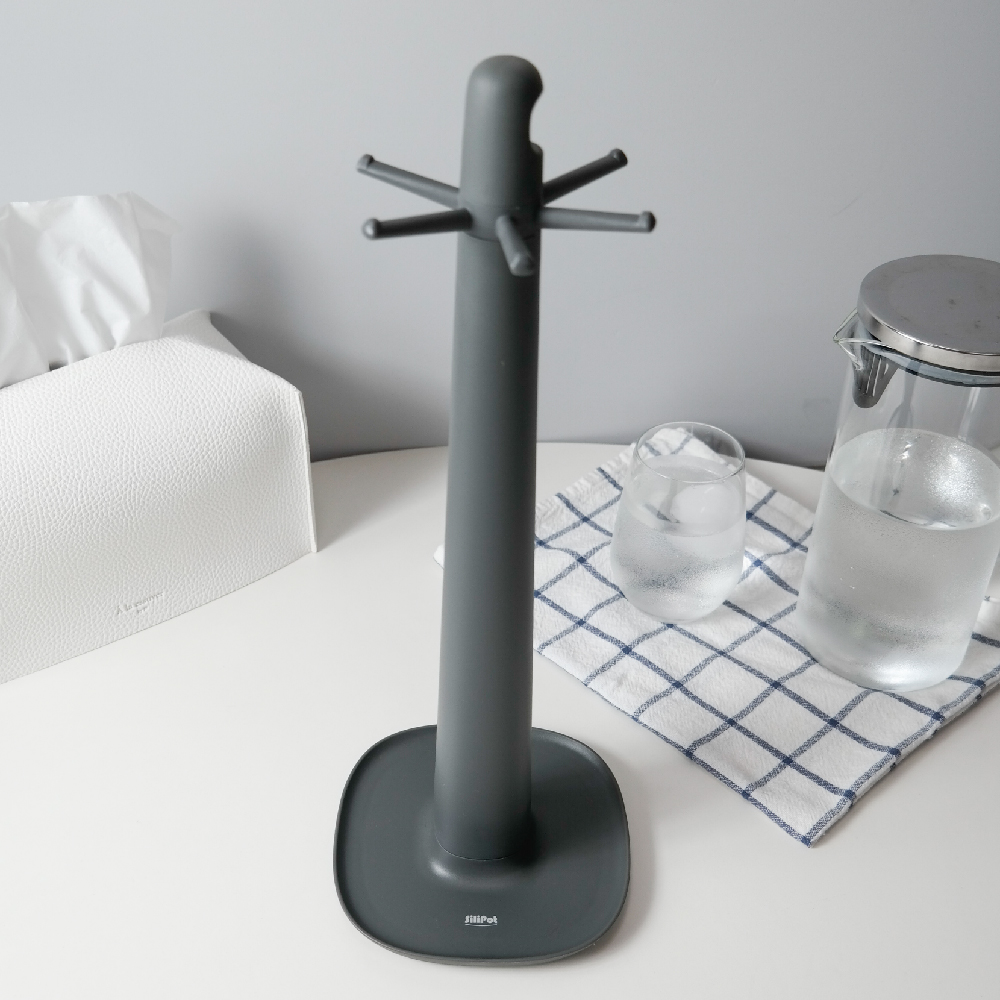 [Korean SiliPot] Kitchen Tool Rack (Aesthetically pleasing rack, can be sterilized with hot water), 冷灰, large