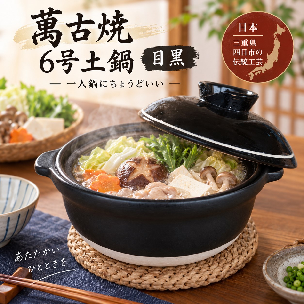 【HIYASU日安工坊】日本萬古燒6號砂鍋-目黑, , large