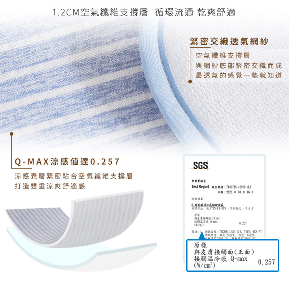 【日本旭川】AIRFit氧活力涼感經典條紋空氣座墊 水洗坐墊 涼墊 涼坐墊 日本技術 3D立體透氣, , large