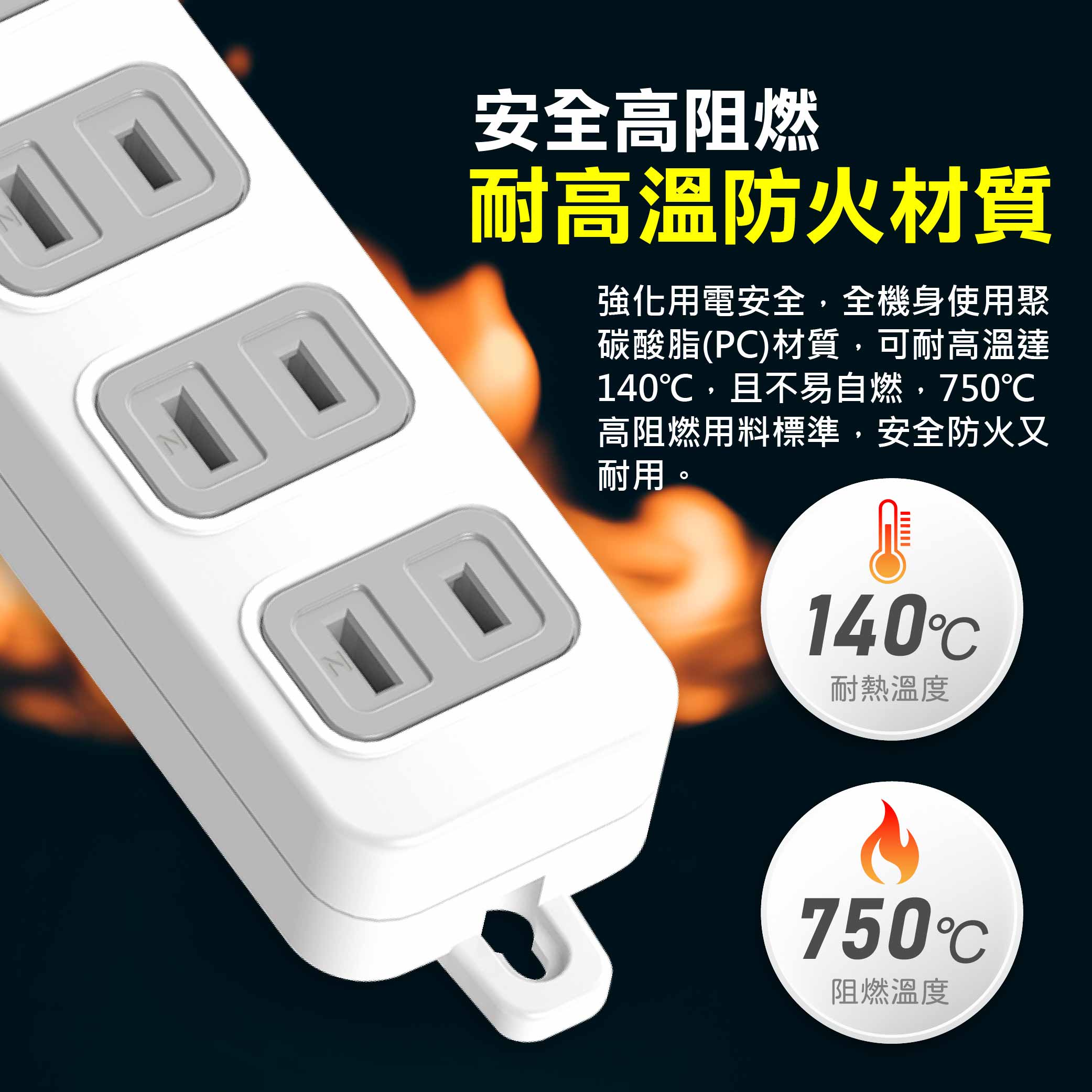 鉅玉經典｜一開四插延長線 15尺 JY-214AS-15, , large