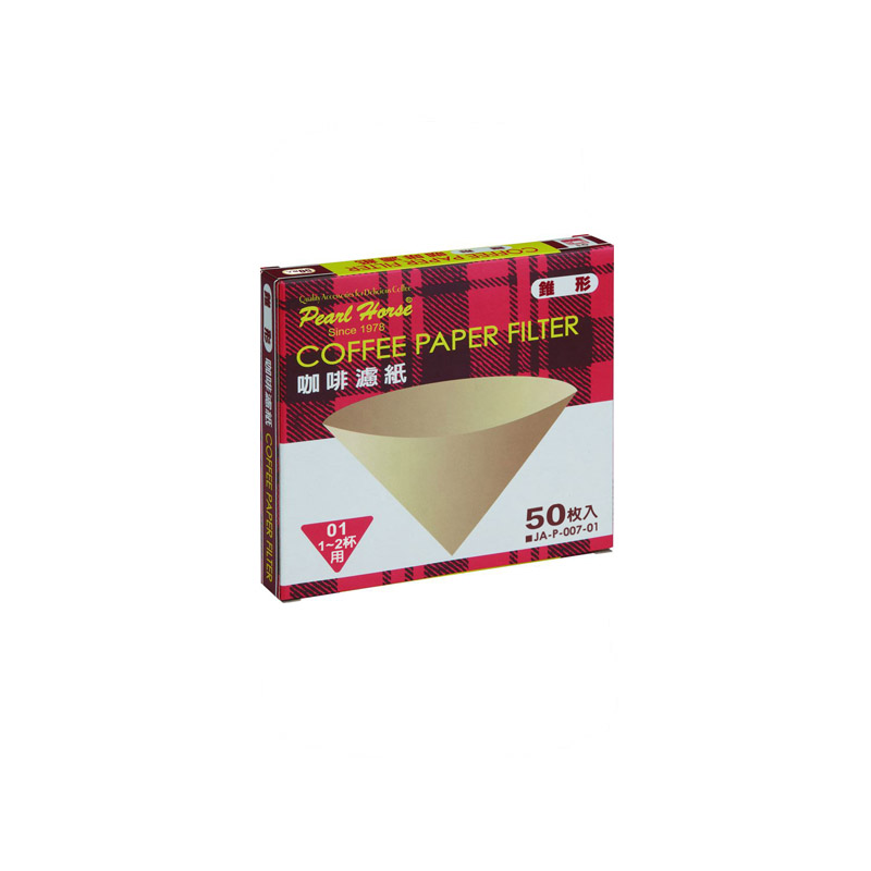 PEARL HORSE Cone Coffee Filters &ndash; 1&ndash;2 Cup, 50 Sheets | Unbleached, Natural Paper &ndash; JA-P-007-01, , large