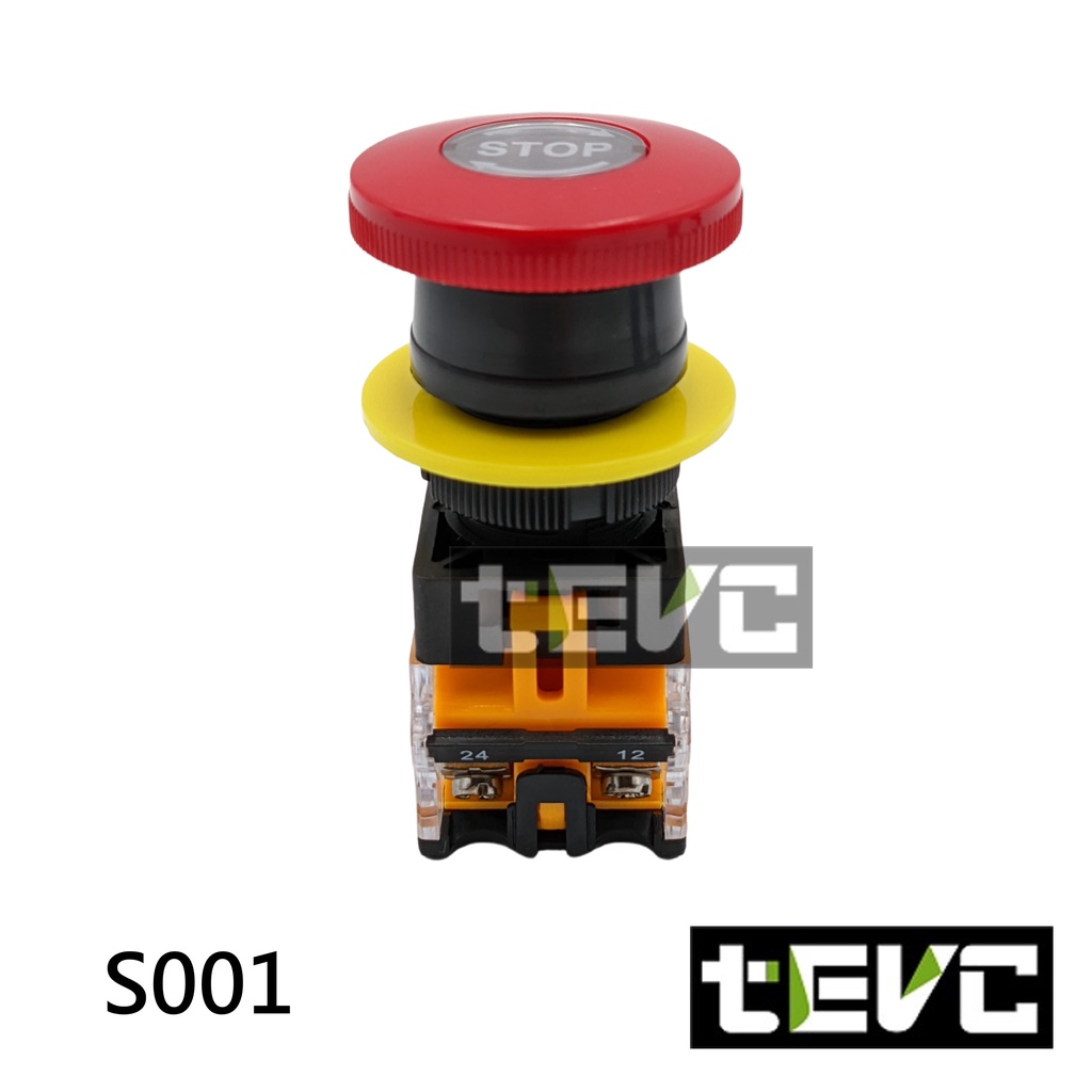 《tevc》S001 電動車用 急停開關 22&phi; 緊急停止開關 停止開關 22mm 一常開/一常閉 二路常閉, , large