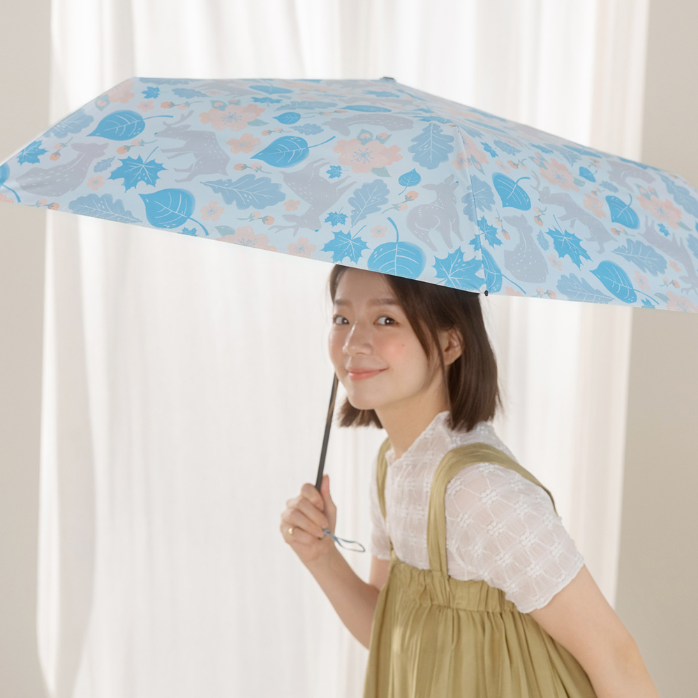 【rento】 碳纖輕量黑膠晴雨傘-奈良小鹿, , large