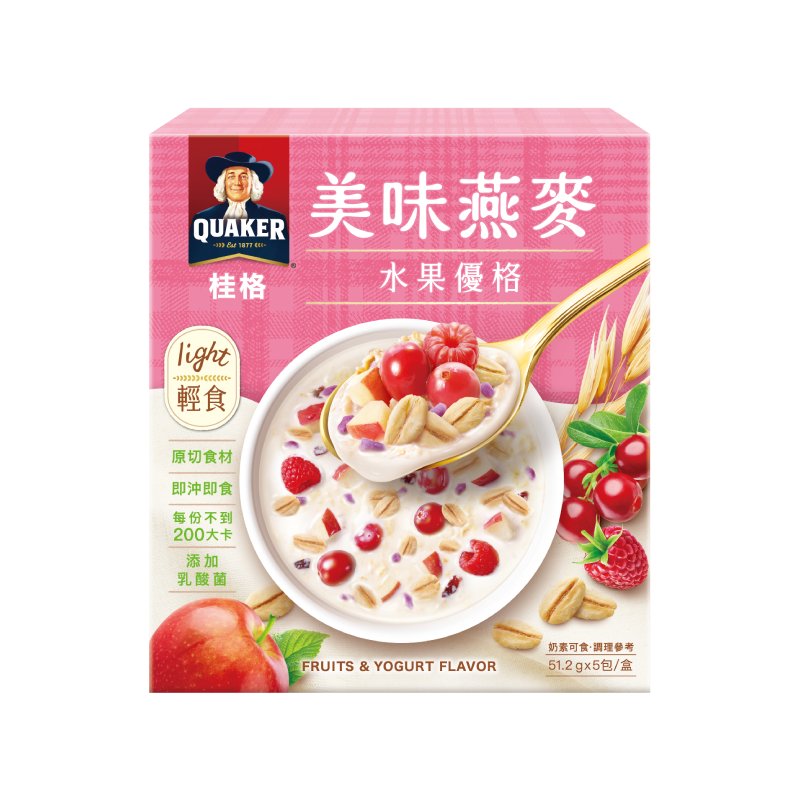 桂格美味燕麥-水果優格51.2g x5, , large