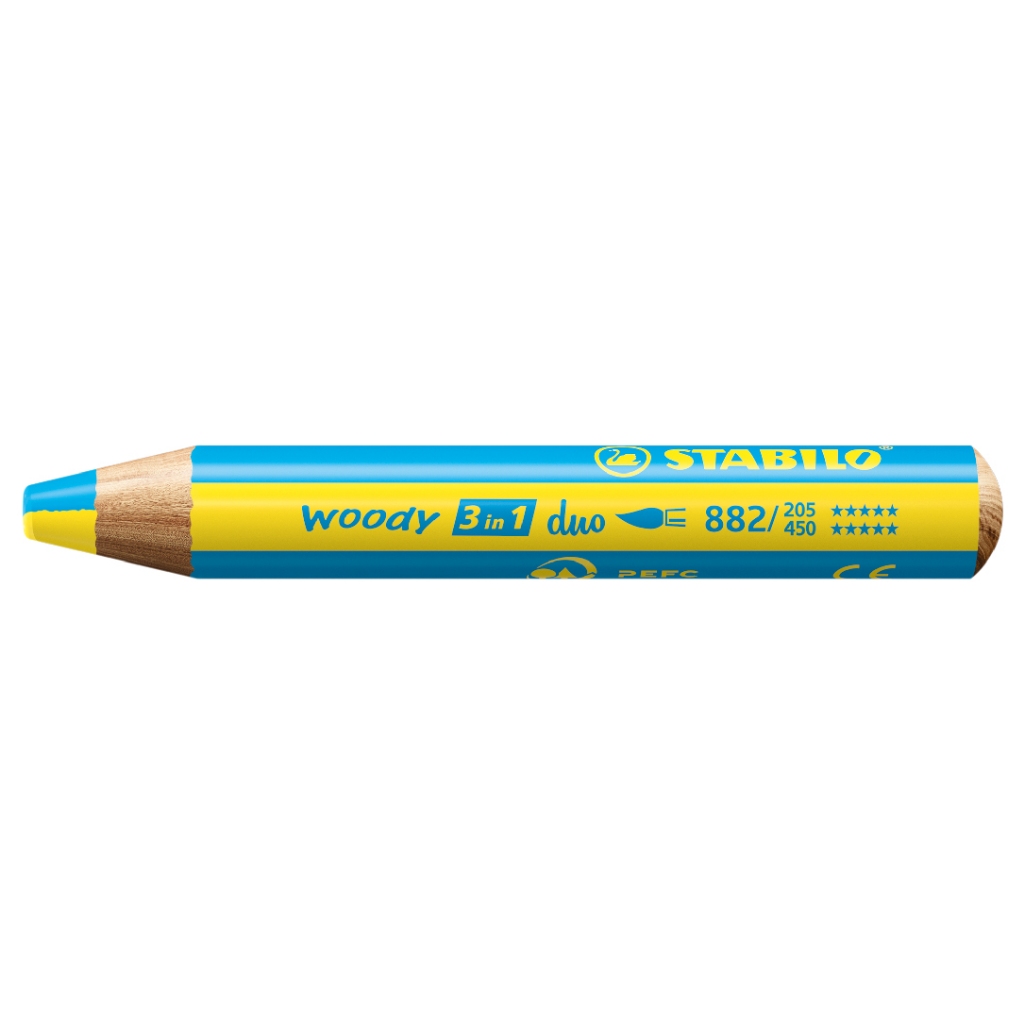 【德國天鵝STABILO】woody 3 in 1 duo 伍迪樂3合1可水洗水彩粉蠟筆 雙色筆頭10色(ST882/10-2), , large