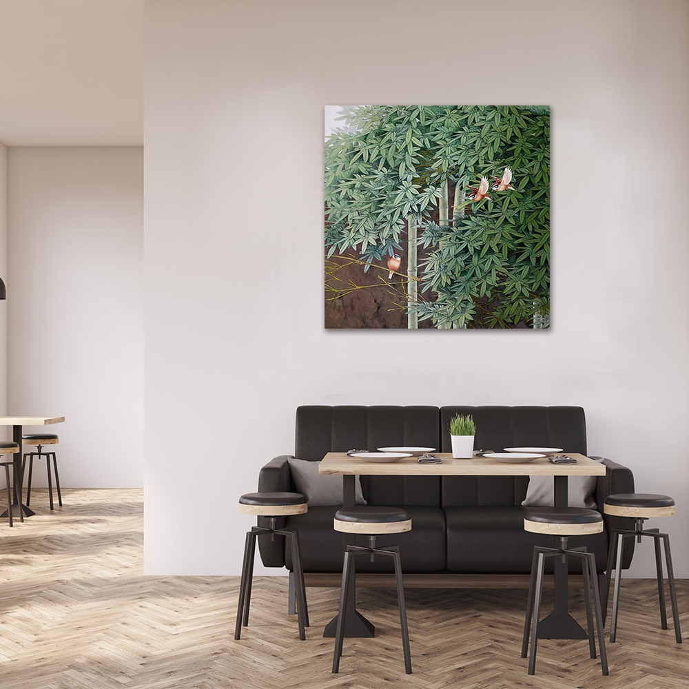 【御畫房】步步高昇 國家一級畫師手繪油畫80&times;80cm(VF-177), , large