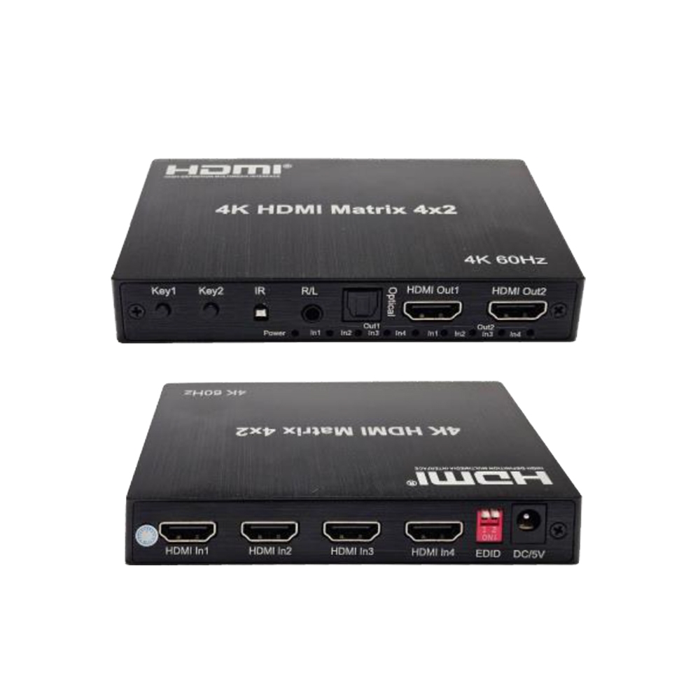 昌運監視器 HD-MT402-4K 4K HDMI四進二出矩陣器 可將2路HDMI輸出顯示同一或不同的高清影像, , large