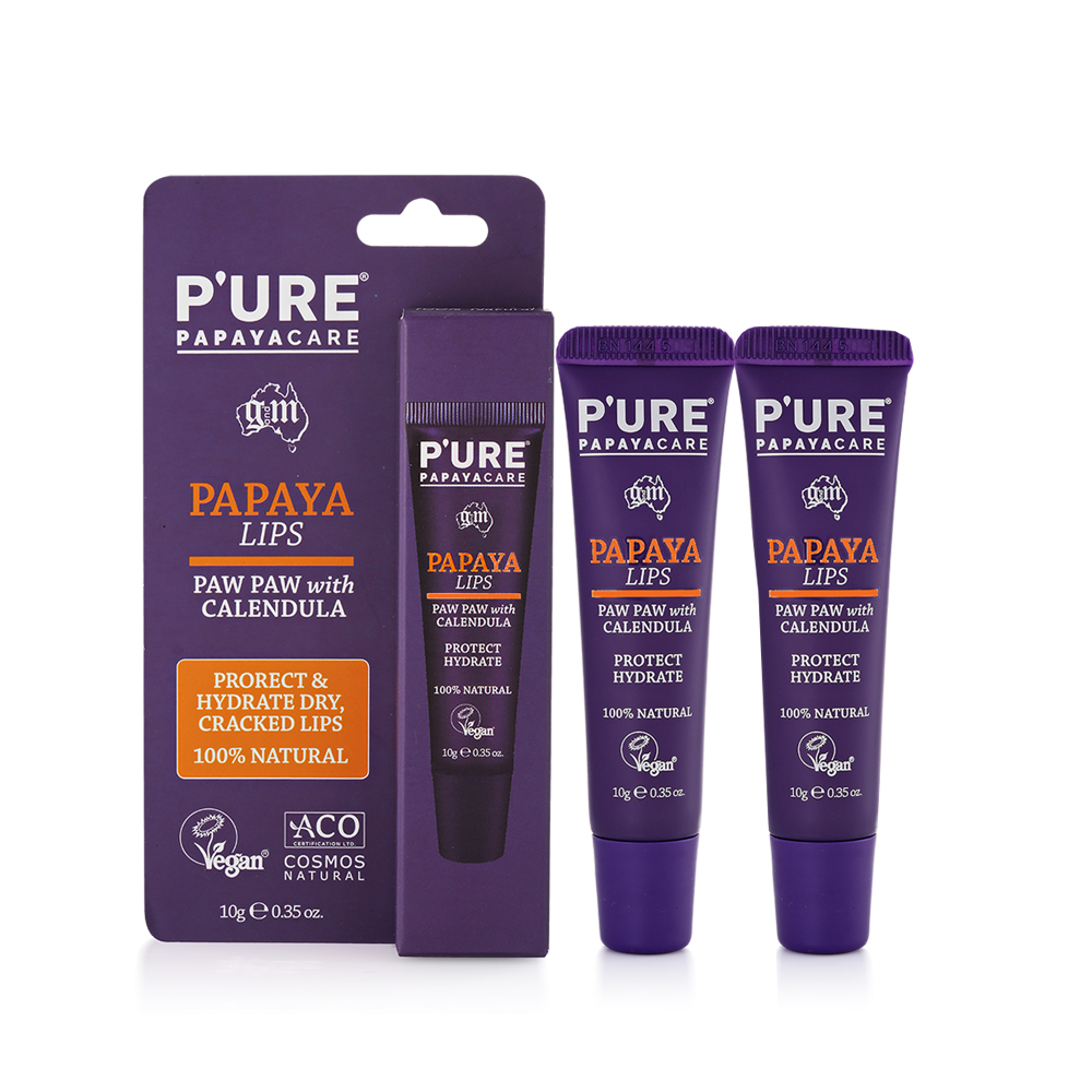 【澳洲Pure Papayacare】木瓜護唇膏含金盞花(2入組 10g/條) 即期品-2027年4月到期, , large