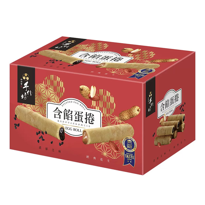 手信坊 綜合含餡蛋捲 花生/芝麻 480公克/箱(24入), , large