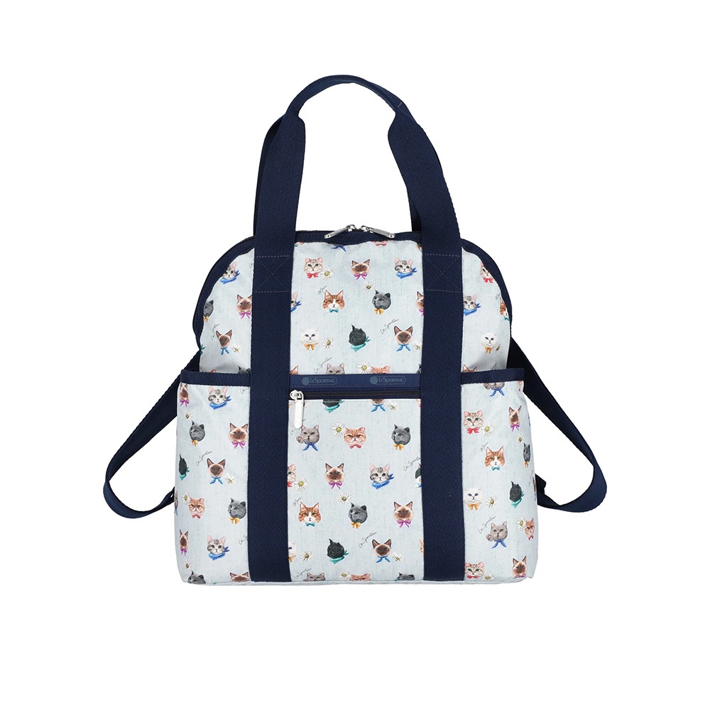 |快速出貨|LeSportsac Double Trouble Backpack 手提兩用 後背包 媽媽包-晴空貓語, , large