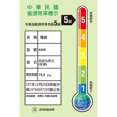 220V【萬國牌】海外版異電壓3人份電鍋 AQ-3S印尼Inonesia越南Vietnam都適用9039, , large
