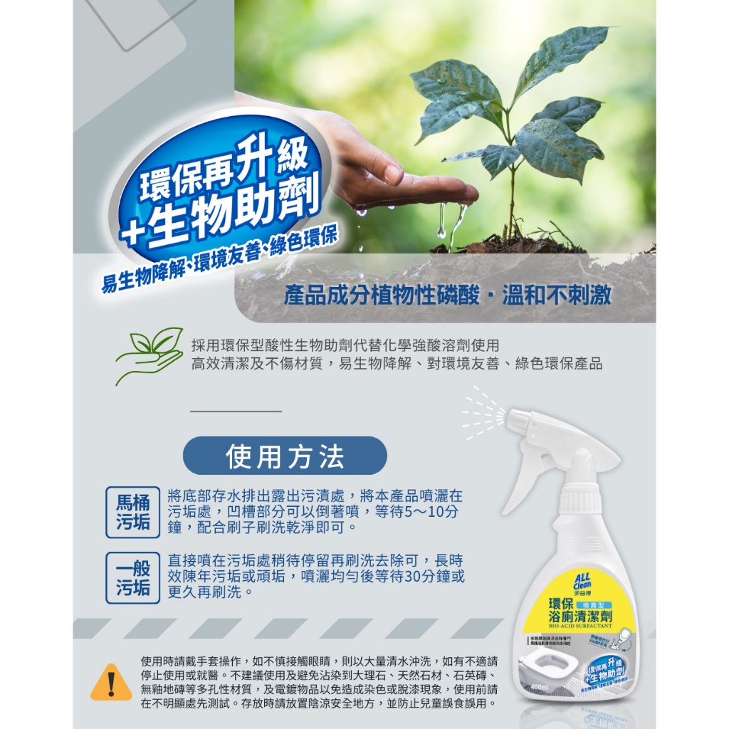 【多益得】 ALL Clean 浴廁清潔噴霧400ml/, , large