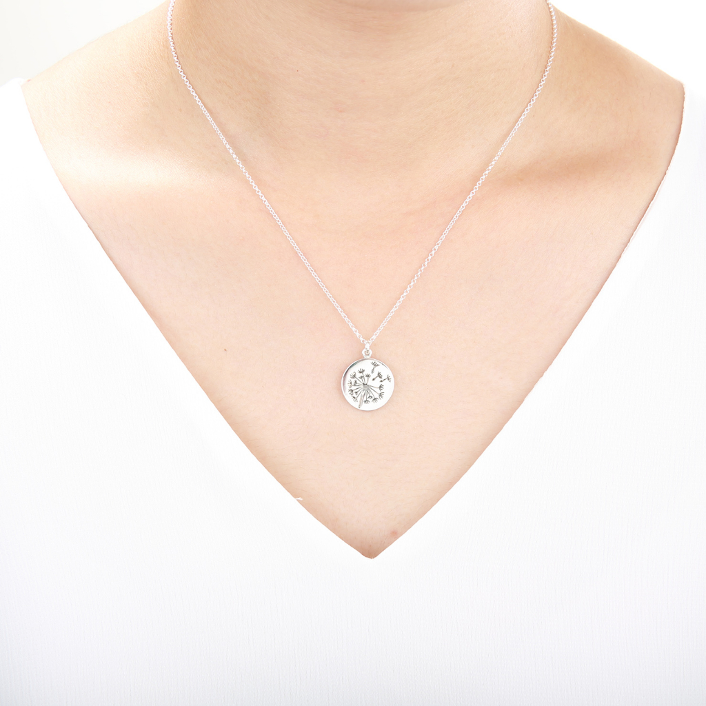 【Angel & Me】Dandelion Birth Flower October (Large) s925 sterling silver necklace, , large