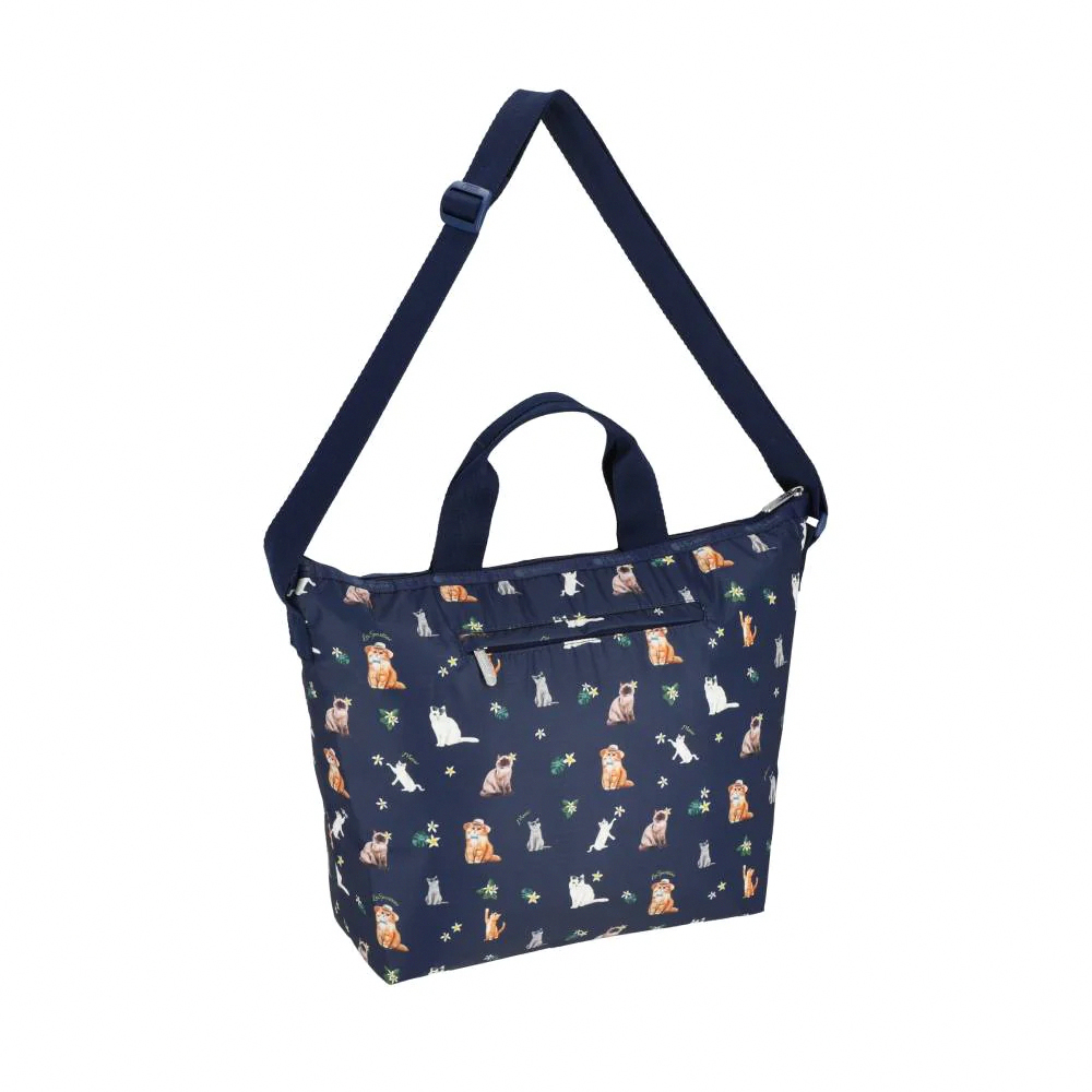 Lesportsac Deluxe Easy Carry Tote 手提肩背兩用托特包 購物袋 送禮 禮物 女包(熱帶度假貓咪), , large