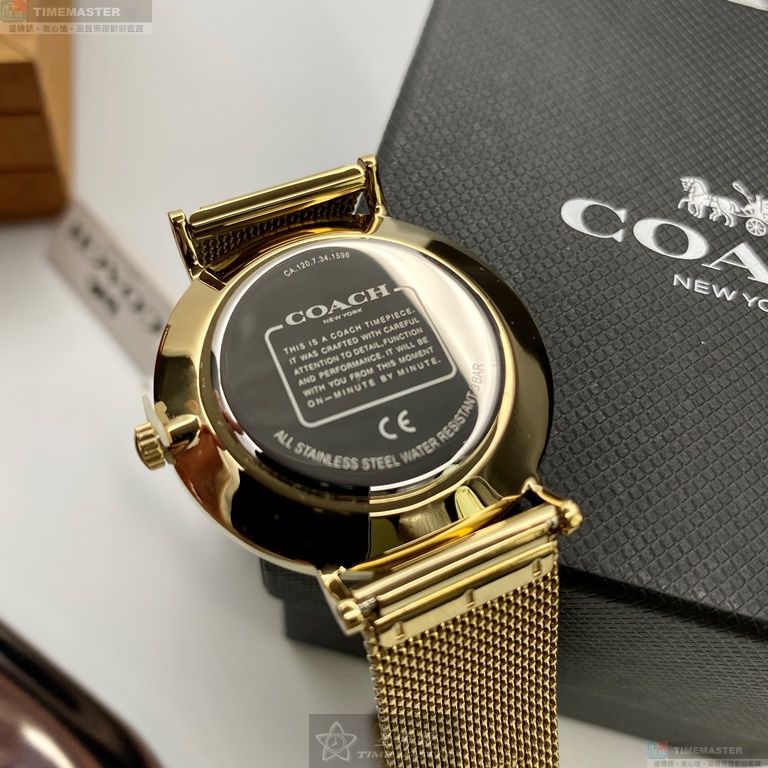 [星晴錶業]COACH手錶,34mm,CH00073白色錶面金色錶殼金色米蘭錶帶款, , large