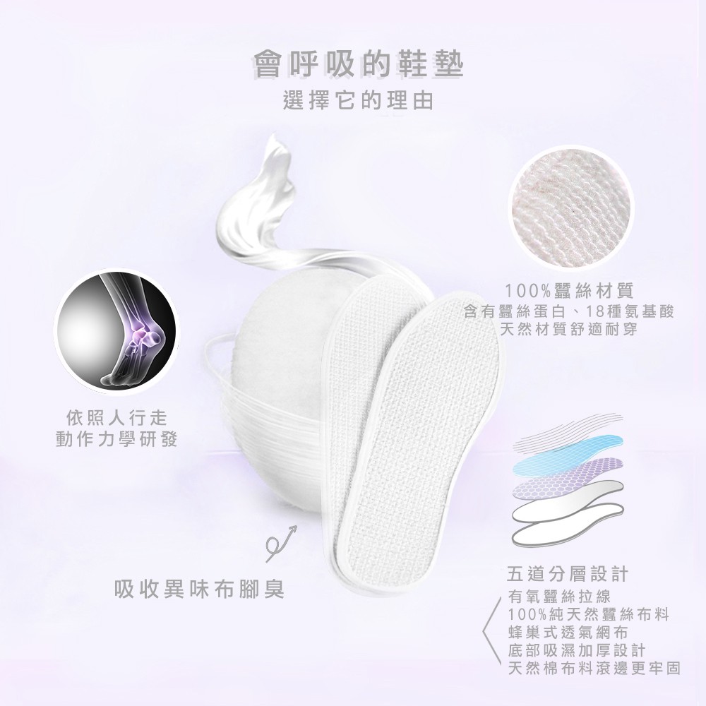 【K's凱恩絲】專利有氧蠶絲鞋墊-彩球紋, , large