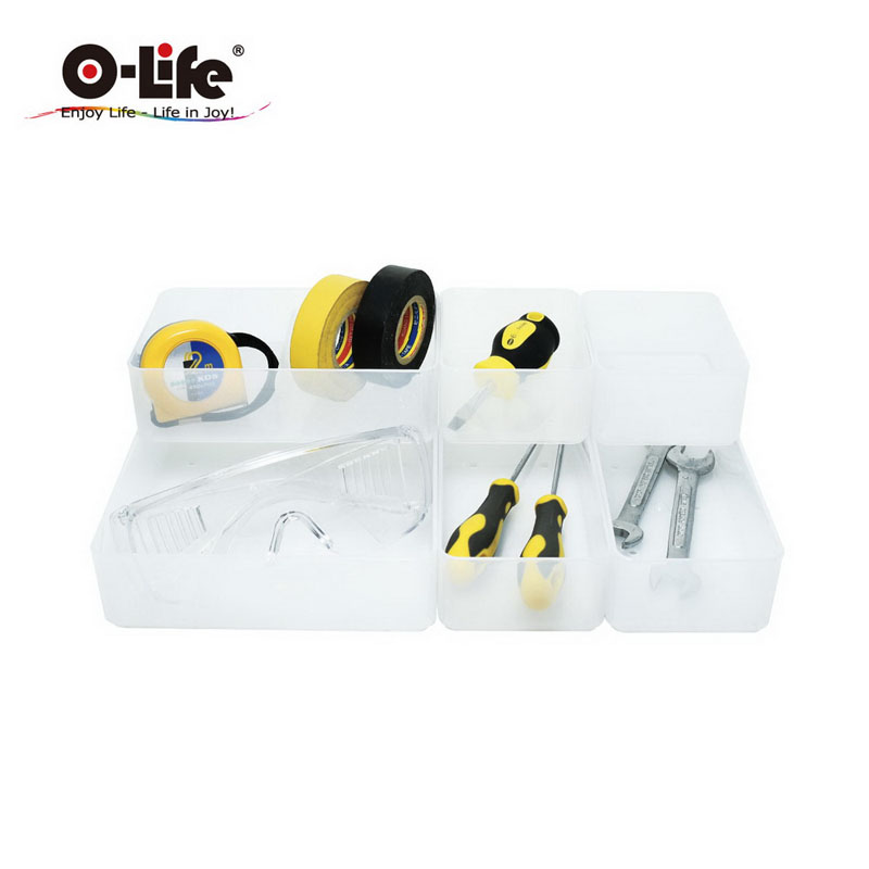 【O-Life】B-016 stacking storage box-black 5-piece set, , large