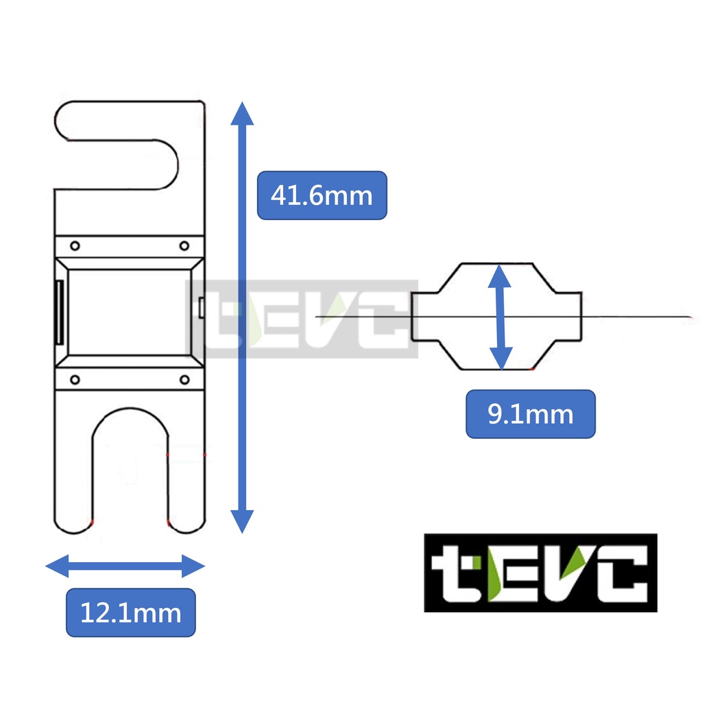 《tevc》ANS A9 一進三出 保險絲座 音響 改裝 車用 專用 三路 熔絲型 ANL型(小號) 保險絲, , large