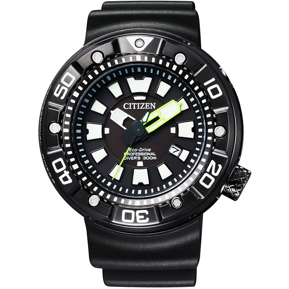 CITIZEN 星辰 Promaster 光動能專業300米潛水錶-黑 BN0177-05E, , large