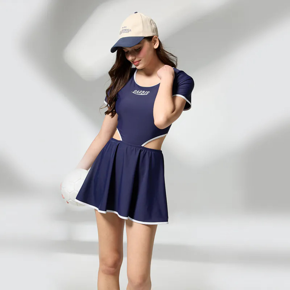 MONINA MIT Girls One-Piece Swimsuit Blue -L, , large