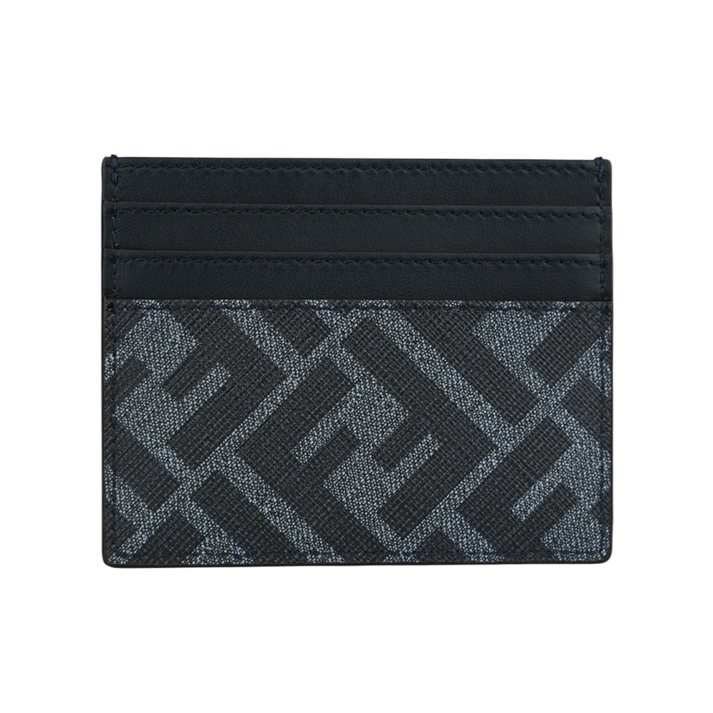 FENDI Diagonal FF Logo 帆布及皮革6卡卡片夾/名片夾/牛仔藍, , large