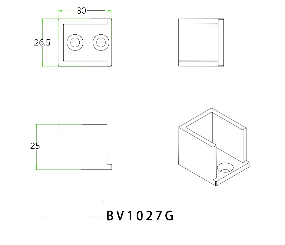 【協進五金】20方管-兩孔目玉(鋅) 鎳(加厚)+霧漆, , large
