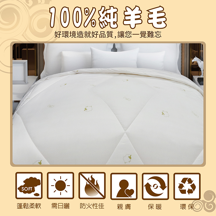 100%純天然雙人加大羊毛被, , large