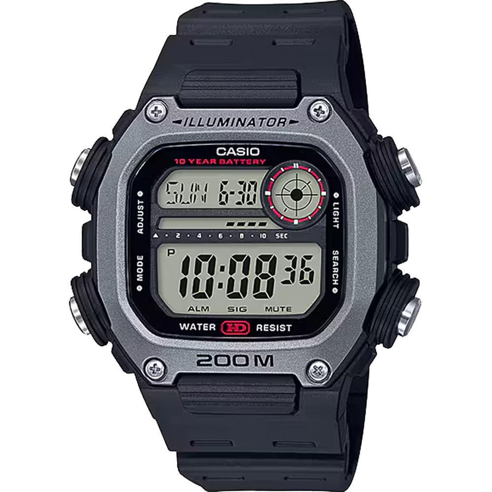 CASIO 卡西歐 10年電力 世界時間多功能運動型電子錶 手錶-黑 DW-291H-1AV, , large