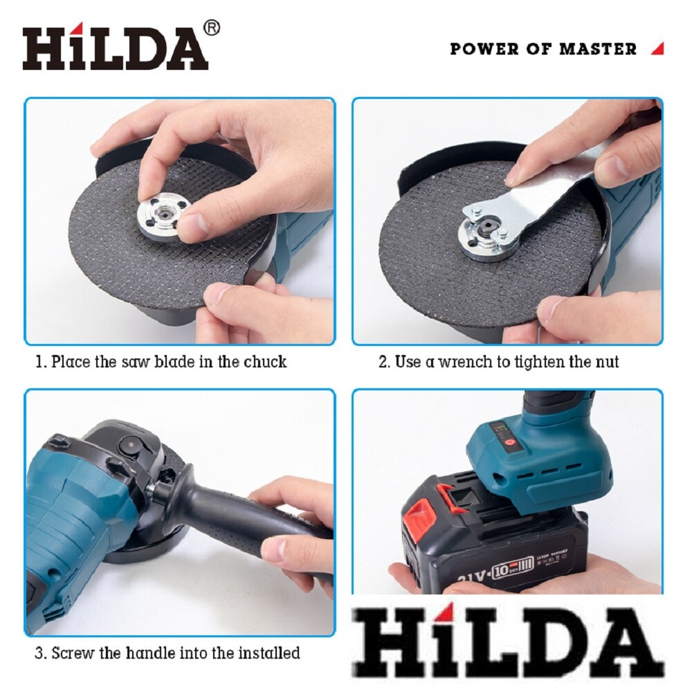 【HILDA】希爾達電動工具 21V 雙電 鋰電充電式 無線砂輪機 HL21-GD2, , large
