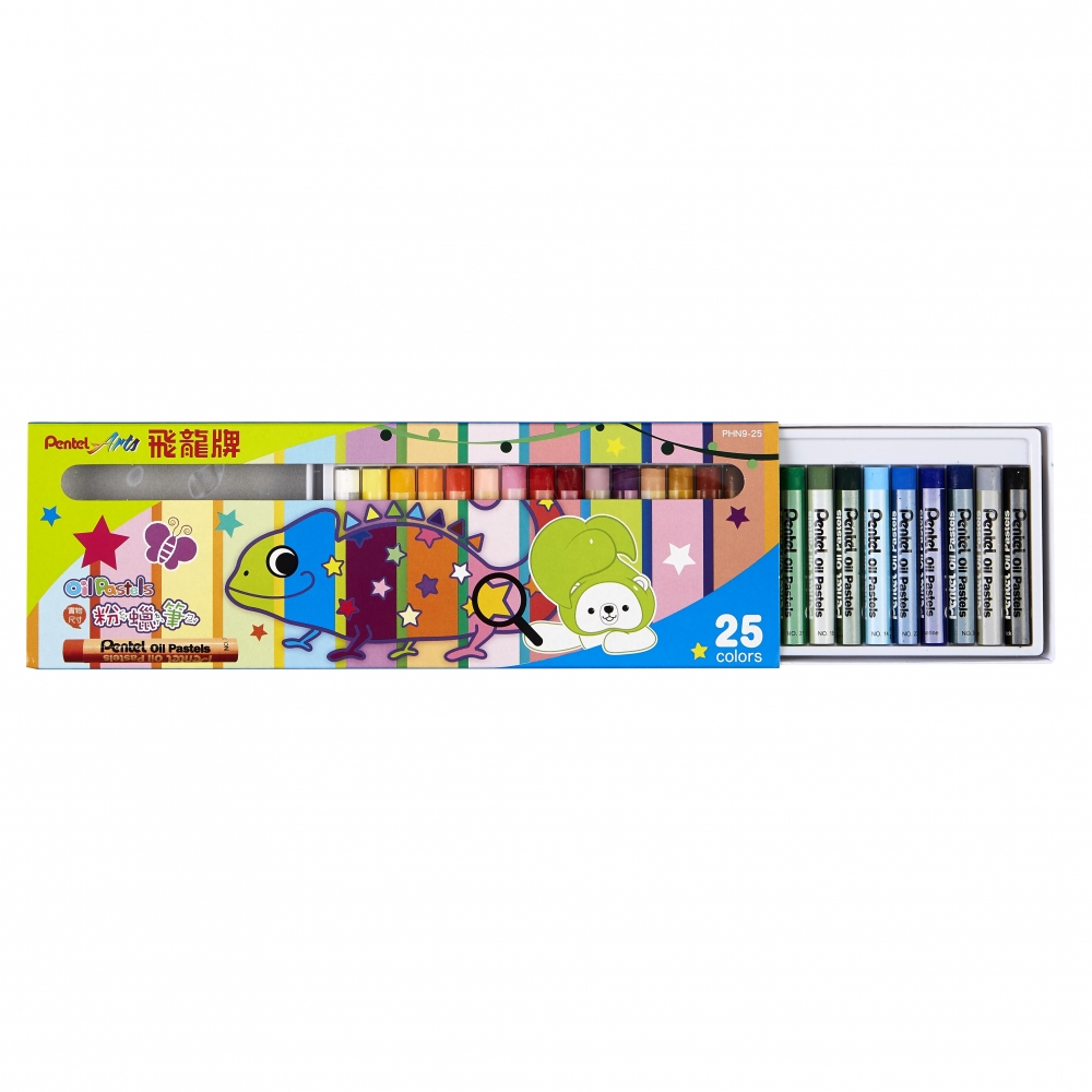 【 Pentel 飛龍 】粉蠟筆 25色/盒 PHN9-25, , large