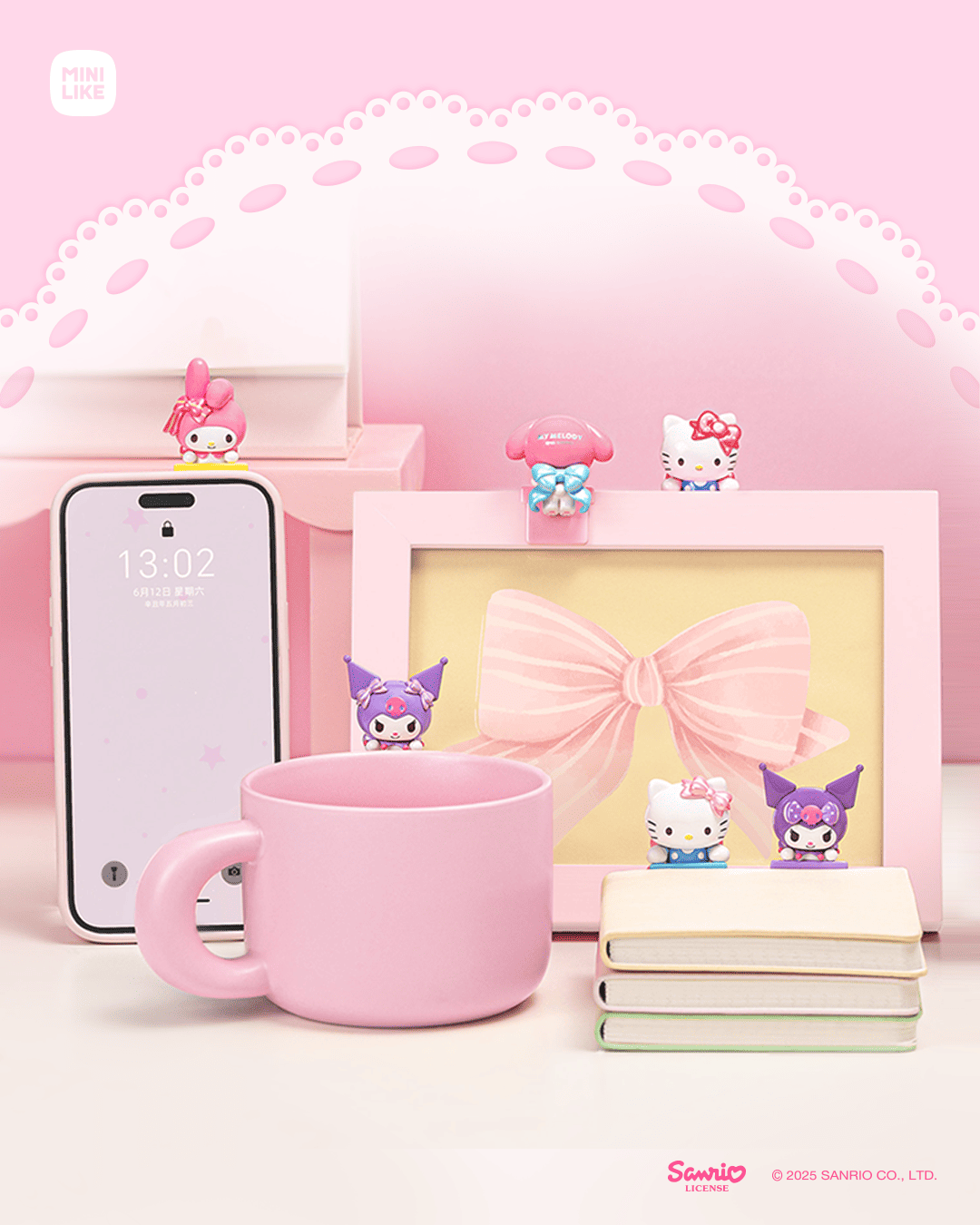 【際洋文化】Sanrio characters蝴蝶結甜心系列趴趴萌趣豆, , large