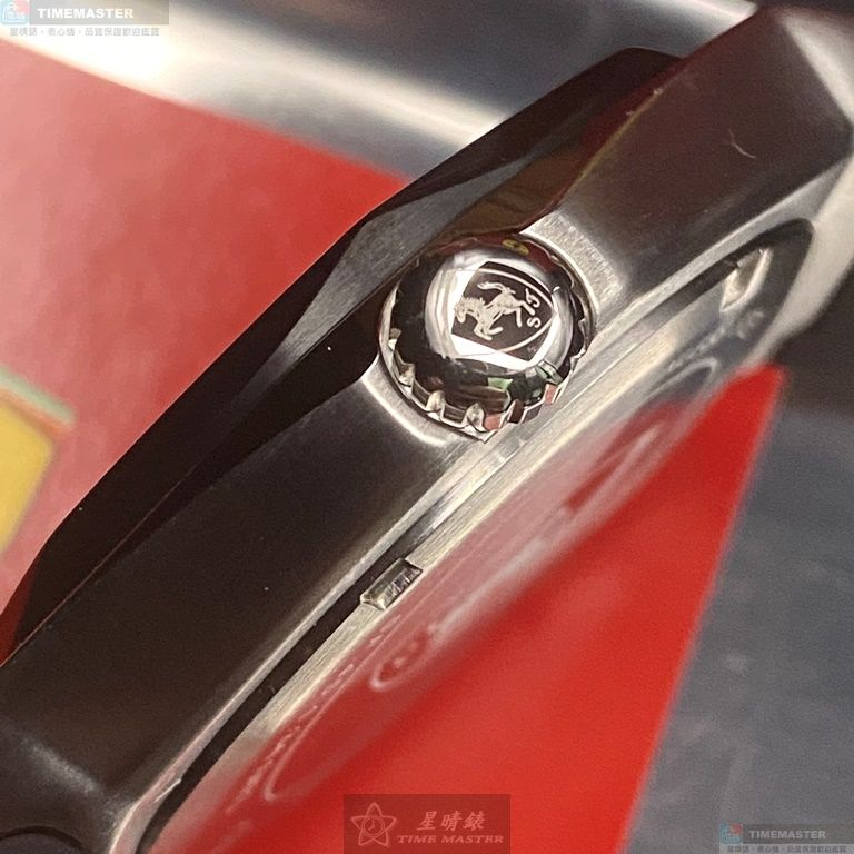 [星晴錶業]FERRARI手錶,42mm,FE00043黑色錶面銀錶殼深黑色矽膠錶帶款, , large