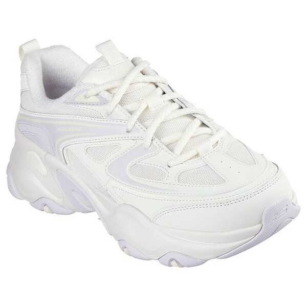 Kixpress-Skechers D'lites 5.0 女 休閒鞋 經典 復古 厚底 增高 穿搭 白 紫 [150522NTMT], , large