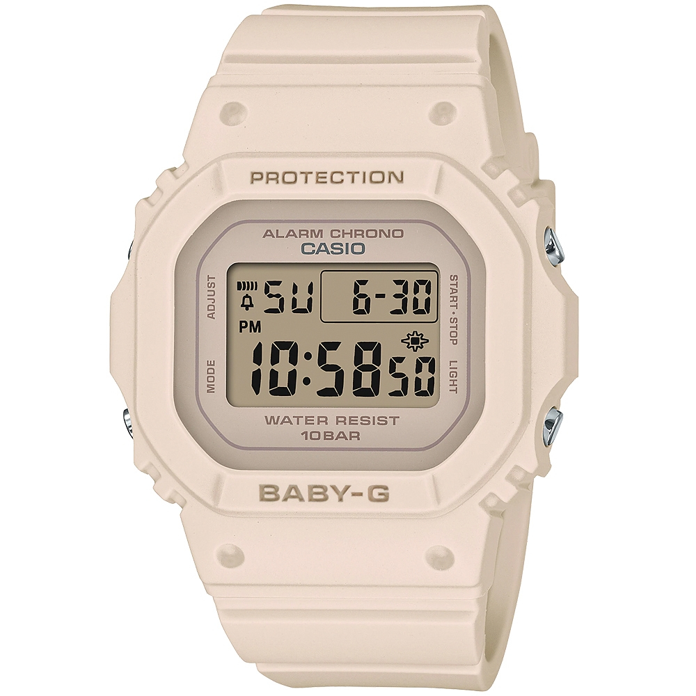 CASIO 卡西歐 BABY-G 纖薄輕巧 人氣經典電子錶-奶茶 BGD-565-4, , large
