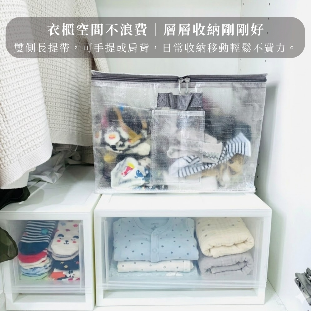 〔本野有限公司〕日本輕透多功能大型收納袋(盒式M號)【2入組】, , large