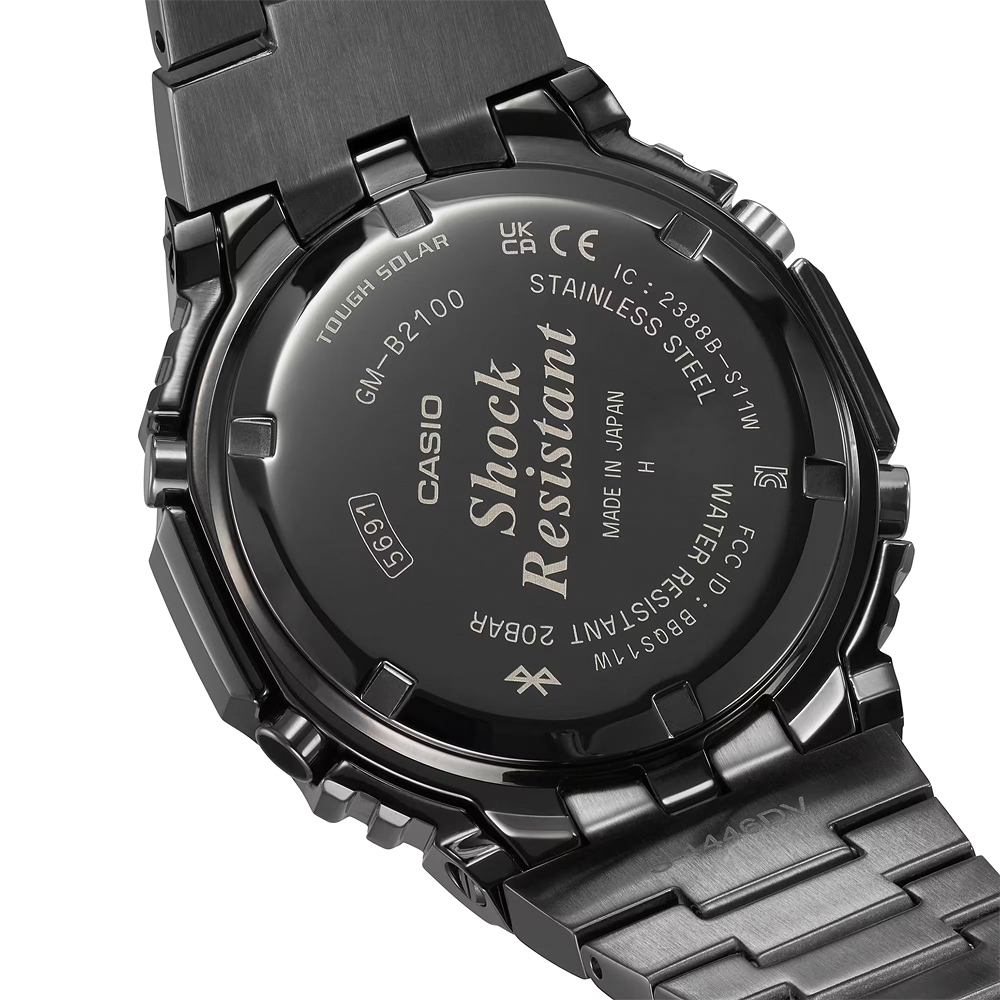 CASIO 卡西歐 G-SHOCK八角 全金屬版 太陽能藍芽雙顯手錶-黑 GM-B2100BD-1A, , large