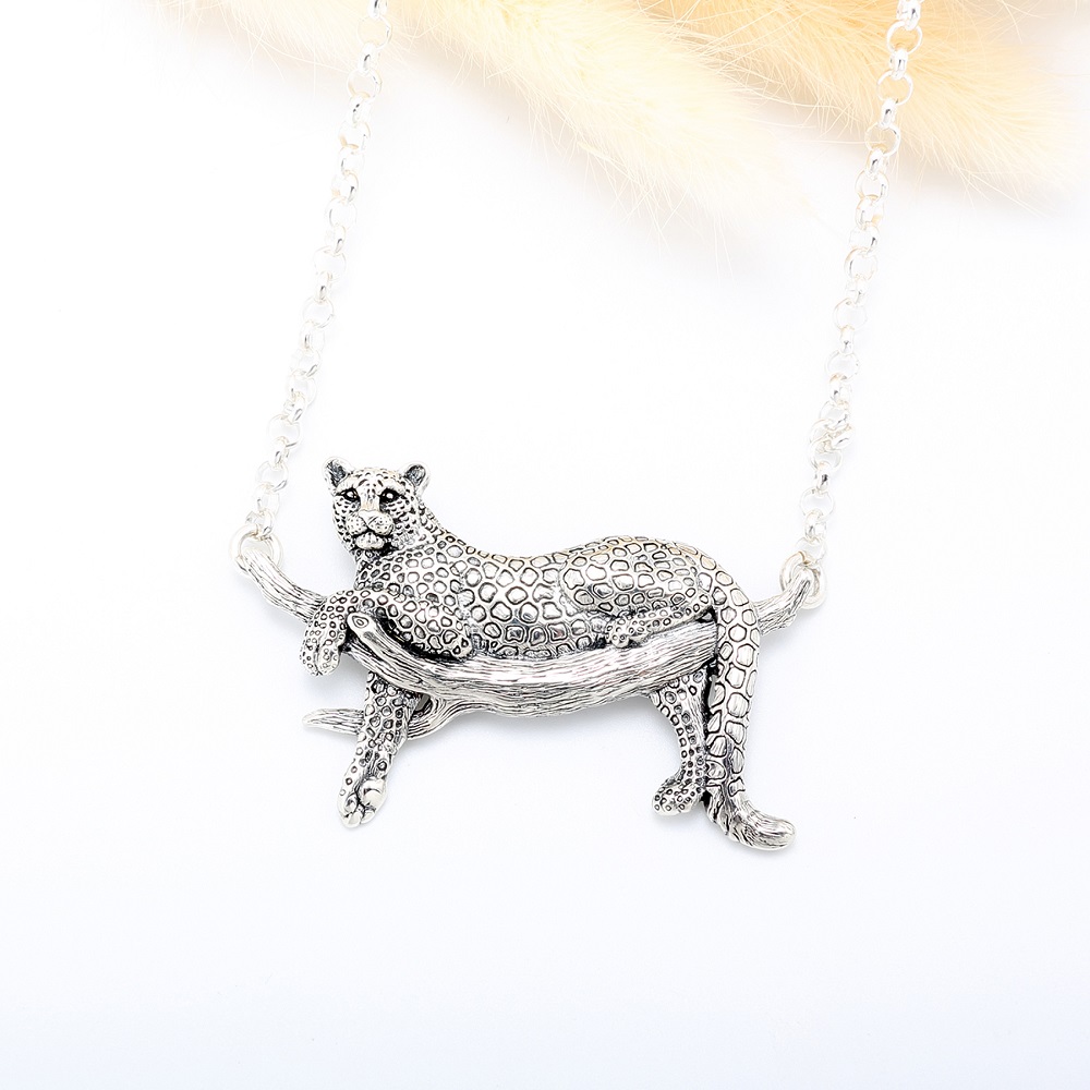【Angel & Me】Jaguar Leopard s925 sterling silver necklace Valentine's Day gift, , large